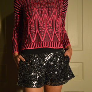 NWT S-XL ✨ Pocketed sequined embellished shorts